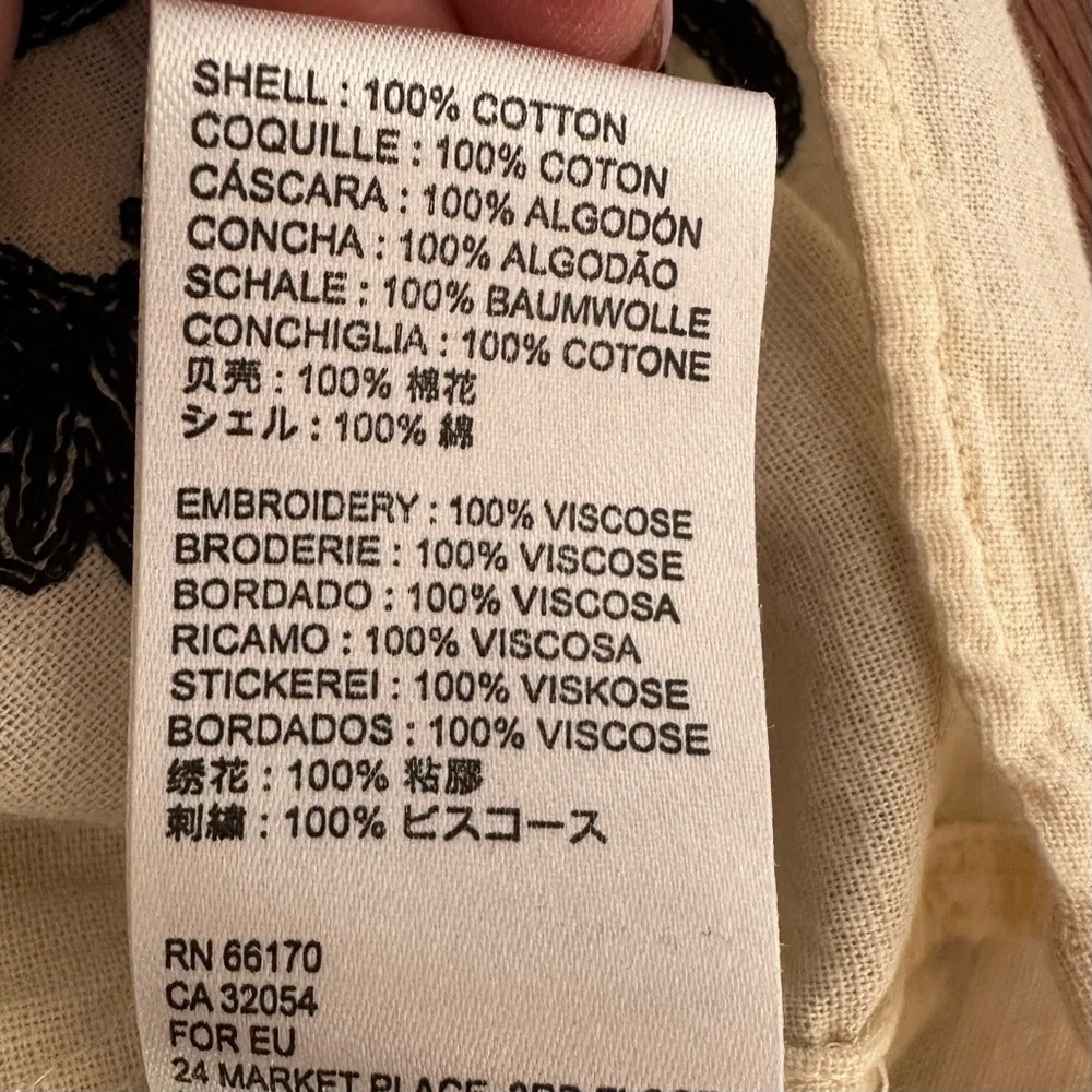 Free People Fiona Embroidered Mini Dress Ivory Combo size XS